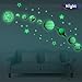 COOL BANK 36pcs Glow in The Dark Planet Wall Stickers 9pcs with 27pcs Stars Stickers ，Solar System Glowing Planets Wall Decals Peel Stick Art Decor for Walls Ceiling Kids Bedroom Living Room