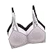 MANJIAMEI Women Teen Girls Thin Cotton Breathable Sports Bra Wire Free Push up Running A-Cup Bra Solid