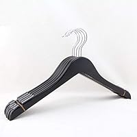 Xyijia Hanger Black Wooden Hanger for Shirt and Dress, with Non Slip Rubber (12 Pieces/Lot)