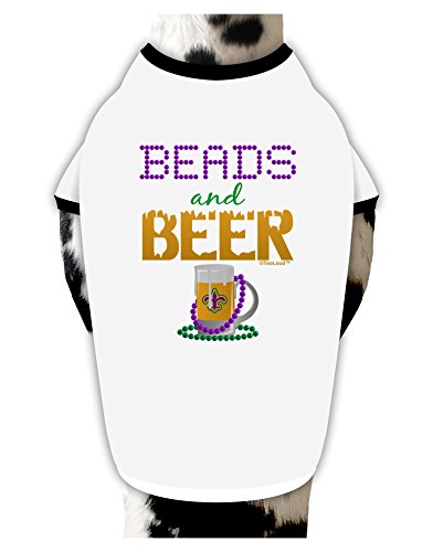 TooLoud Beads And Beer Cotton Dog Shirt White with Black Large