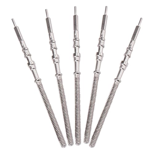 YuanHolumid 5Pcs Silver Movement Watch Steel Stem Crown Kit Watch of Parts NH35 NH36 NH38 NH39 Movement Stem Spare Parts Accessories