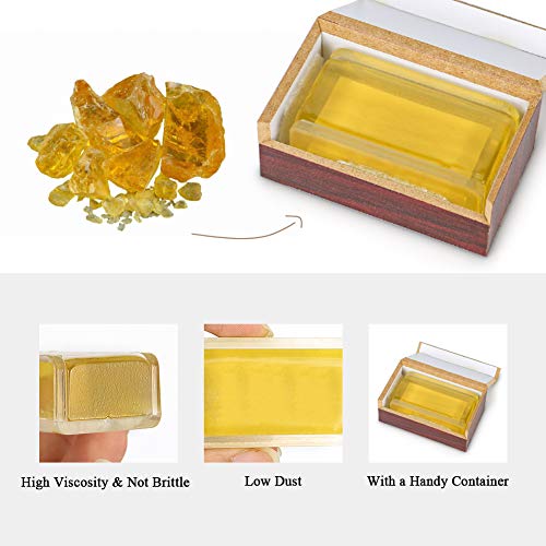 Violin Cello Rosin, Echeer Low Dust Yellow Rosin with Wooden Box Suitable for Bows for Violin Viola and Cello (2PCS)
