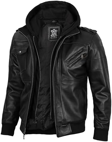 Men's Stylish Superb Real Genuine Leather Bomber Biker Vintage