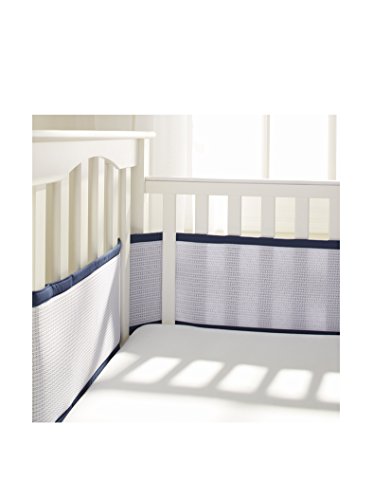 navy mesh crib bumper