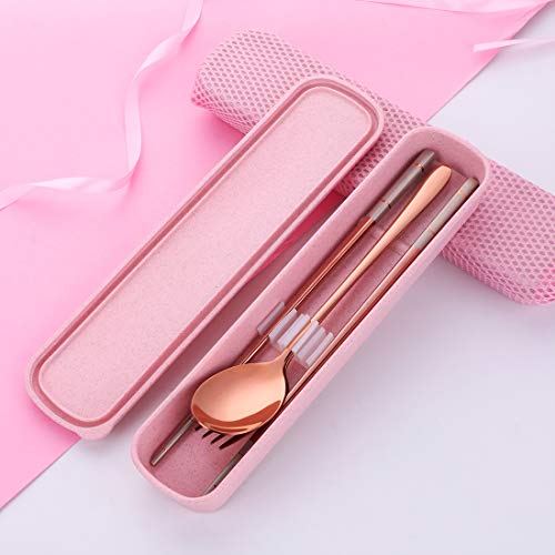 Do Buy 3 Piece Portable Flatware Set, Chopsticks, Fork and Spoon with Travel Case