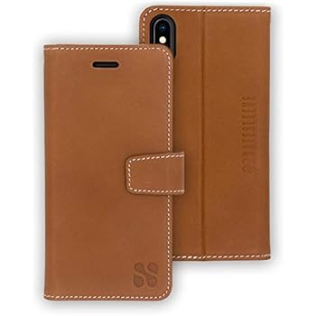 SafeSleeve EMF Protection Anti Radiation iPhone Case: iPhone Xs MAX RFID EMF Blocking Wallet Cell Phone Case (Leather)