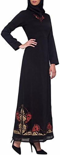 Artizara Womens Tilla Abaya Kaftan Formal Evening Modest Muslim Islamic Long Maxi Dress - Black