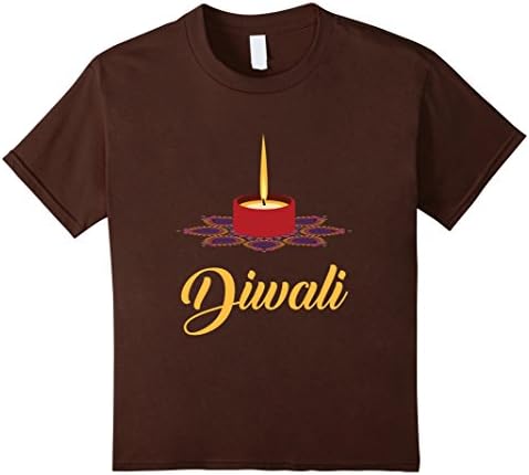 Kids HAPPY DIWALI T-SHIRT - Hindu Festival of Lights 8 Brown