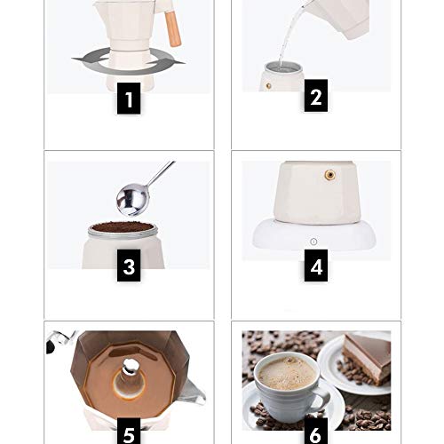 Lwieui Espressokocher Moka Pot Hand gekocht Kaffeekanne Haushalt Espresso-Kaffee-Topf-Set Haushaltsgeräte Stovetop… – Bild 3