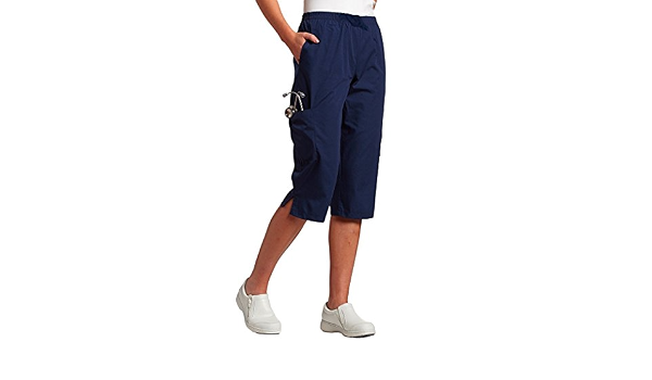 Elastic Waist Capri Scrub Pants 