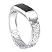 bayite Metal Bands Compatible with Fitbit Alta and Alta HR, Jewelry Bangle Adjustable Bracelet with Rhinestone?(Silver, 5.5