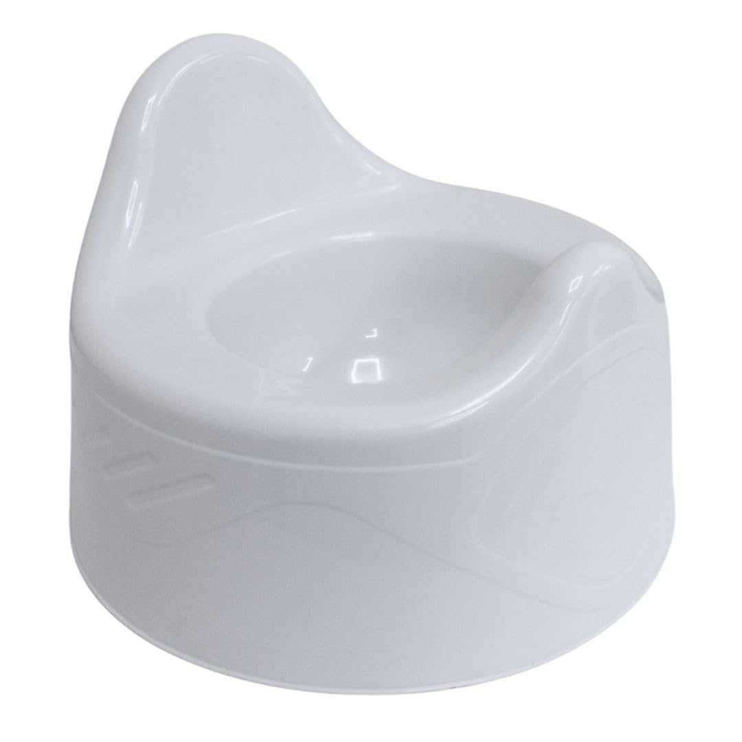 Junior Joy Baby Potty – Lightweight Portable Toddler Toilet Trainer, Easy Clean Plastic Potty for Home and Travel – White