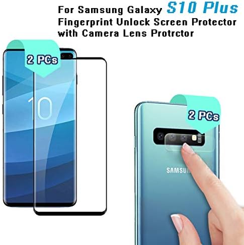 Galaxy S10 Plus (6.4'') Screen Protector with Camera Lens Protector,Case-Friendly,Ultra-Clear,Bubble-Free Tempered Glass Screen Protector for Samsung S10 Plus
