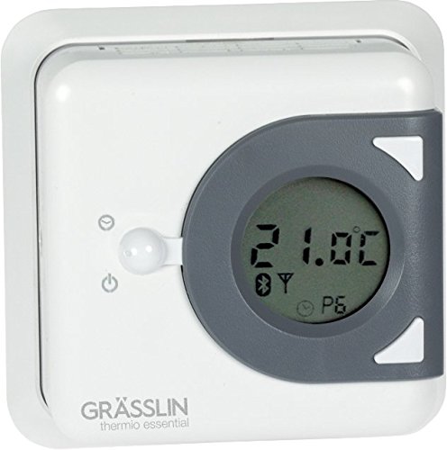 GRÄSSLIN thermio essential smart - 04.46.0023.1 - digital room thermostat of ErP class IV - Incl. Free Mobile App IOS Android - Bluetooth - Individual temperature profiles - Boost function