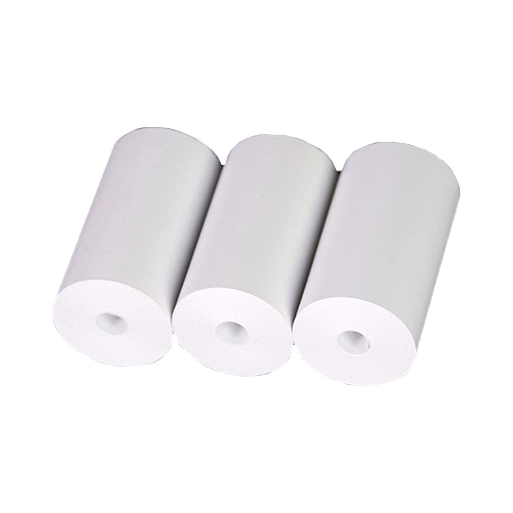 3 Rolls Thermal Paper Pocket Photo Thermal Printer Paper Direct Thermal Paper 57 x 30mm Sticker Paper for Paperang Printer, Small POS Machine