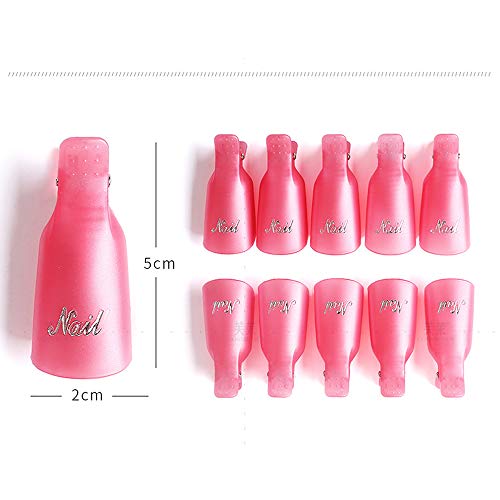 Nail Polish Remover Clips, 100 Pcs Acrylic Nail Clips Caps for Remover Cleaner Clip Caps Tool IRCHLYN (10 Colors)