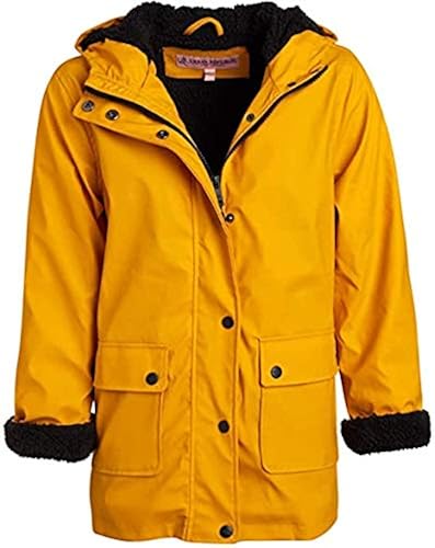 URBAN REPUBLIC Girls' Rain Coat – Sherpa Fur Lined Hooded Jacket