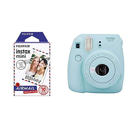 Fujifilm 70100139610 Instax Mini Air Mail Développement instantané Noir & - Instax Mini 9 - bleu glace - appareil seul