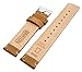 BARTON WATCH BANDS Quick Release Top Grain Leather Watch Band Strap, Gingerbread Leather/Linen White Stitching, 18mm