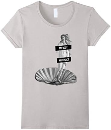 Women's Feminist My Body My Choice Tee Medium Silver