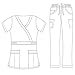Women's Scrubs Set Stretch Ultra Soft Y-Neck Wrap Top and Pants White S