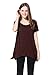 LARACE Lanmo Womens Swing Tunic Tops Loose Fit Comfy Flattering T Shirt (2X, Coffee)