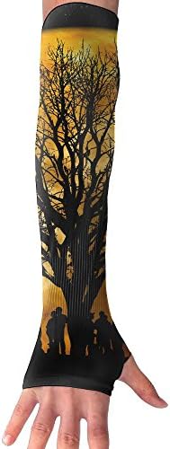 Breathable Ice Silk UV Sun Protection Moon Printed Arm Sleeve Finger Hole For Women And Men Outdoor Sports Fishing Hunting Jogging Motorcycling