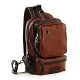 Zebella Men's Unbalance Chest Pack Multipurpose Backpack Crossbody Shoulder Bag­