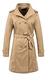 ZSHOW Women's Trench Coat Long Double Breasted Jacket Lapel Jackets With Belts