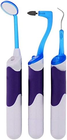 Aozzy 3 in 1 Professional Home Oral Dental Hygeine Cleaning Tool Kits with LED Light Dental Mirror + Plaque Remove +Ultrasonic Tartar Eraser
