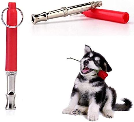 ZDCDEALS Professional Ultrasonic Dog Training Whistle to Stop Barking, Adjustable Pitch Ultrasonic Training Tool Silent Bark Control for Dogs with Free Lanyard Strap-Red