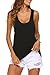 Poetsky Women High Low Hem Backless Workout Tank Top Sleeveless Yoga Tops