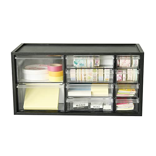 livinbox DIY Tool Bits Storage Organiser Unit - Workshop Screws and Small Parts Cabinet or Office Stationary Craft Box (10 Drawer with divider)
