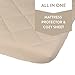 Waterproof Cotton Quilted Pack n Play Mattress Cover | Mini Crib Mattress Cover | All in one Mattress Pad Cover and Cozy Pack n Play Sheet Hypoallergenic, Cream by Ely's & Co