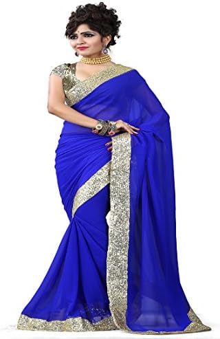 Stylo Sarees Women's Party Wear Saree Designer Fancy Ethnic Party Wear Saree Free Size Blue