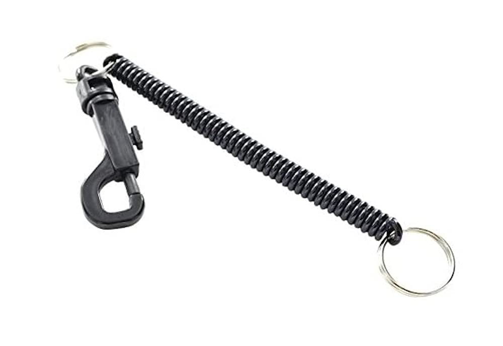 Merriway BH03758 Spiral Keyring Black Plastic