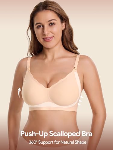 HBselect Nursing Bra Without Underwire Silky Pregnancy Maternity Bra Maternity Seamless with Additional Bra Extension Sleep Bra for Women
