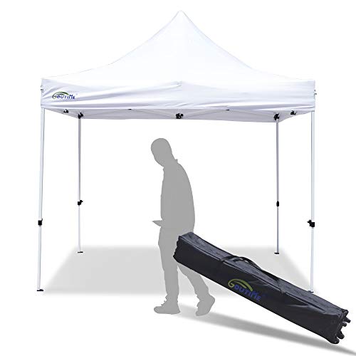 Goutime 10x10 Commercial Grade Pop Up Canopy Tents for Parties Trades Shows, Waterproof Ez Up Canopy with Wheeled Bag, White