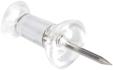Amazon Basics Push Pins, Clear Plastic Head, Steel Point, 100-Count, 100 count - Image 4