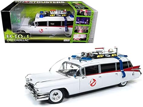 Auto World Modelo De Coche Cadillac Ghostbusters Ecto 1 Escala 1 21 Awss118 Color Blanco Amazon Es Hogar Y Cocina