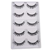 5 Pairs Soft Long Black Cross False Eyelashes Makeup Eye Lash Extension by Broadfashion