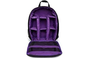 WINVIN Waterproof SLR/DSLR Camera Backpack Shoulder Bag Travel Case for Canon Nikon Sony Digital Lens (Purple)