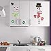 ROXENDA Christmas Snowman Stickers, Holiday Decorations Set-Santa Claus Snowman Handle Covers Snowman Appliance Decals for Refrigerator,Garage,Office Cabinets,Door and Windows,2 Patterns