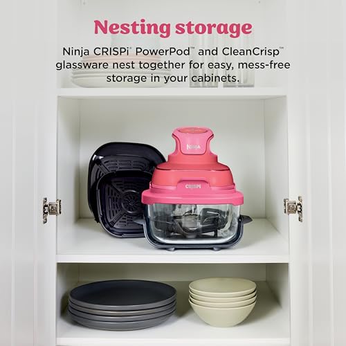 Ninjas | Freidora de aire | Sistema de cocción portátil Crispi 4 en 1 | Recipientes de vidrio de 4 cuartos y 6 tazas, platos para verduras y tapas de almacenamiento incluidos | Apto para microondas, congelador y lavavajillas | Cereza triturada | FN101DR Ninjas | Freidora de aire | Sistema de cocción portátil Crispi 4 en 1 | Recipientes de vidrio de 4 cuartos y 6 tazas, platos para verduras y tapas de almacenamiento incluidos | Apto para microondas, congelador y lavavajillas | Cereza triturada | FN101DR