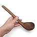 Axe Sickle Natural Straight Handle Wooden Spoon 10.6 inch Classic Wooden Tableware Kitchen Soup Spoon,Porridge Spoon, Kitchen Sauces Soups Cooking Tools 1pcs.