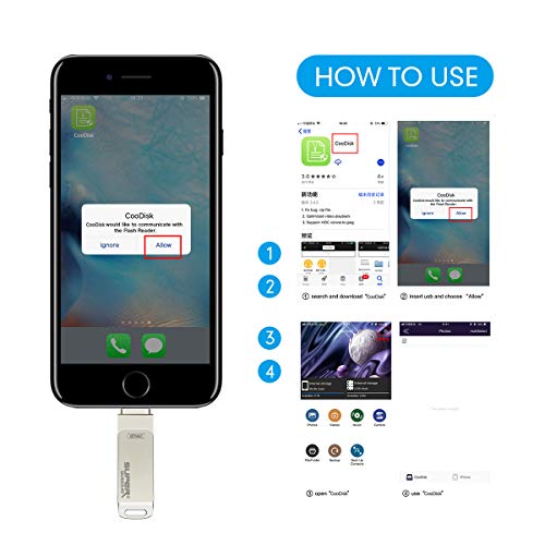 iPhone Flash Drive 256GB USB 3.0, iOS Photo Stick for iPhone iPad, Touch ID Encryption, Compatible iPhone X XR XS 6 6S 7 7S 8 8S iPad iOS Mac Windows