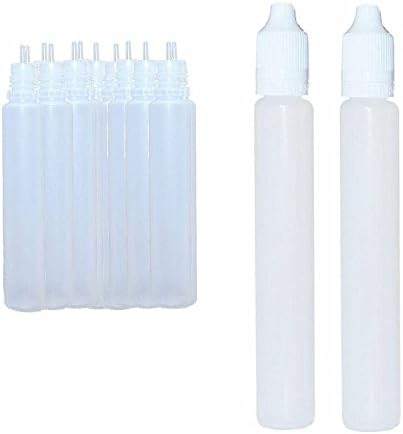Small 30ml / 1-oz Clear Bottle with Extended Dropper Tip + Tamper-Evident &amp; Child-Resistant White Cap [Bag of 15]