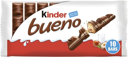 Kinder Bueno Classic Chocolate Bars, Pack of 10