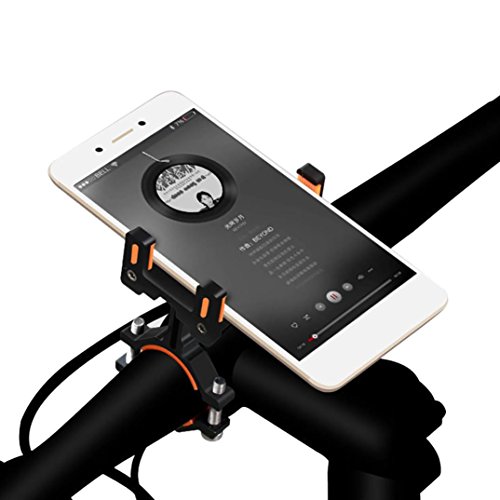 Feccile S-ports & Fit-ness Adjustable Bike Phone Mount Fits 4" to 6.5" Cell Phones Cycling,1Pcs (Black)