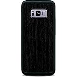 Galaxy S8 Reconstituted Ebony Wood Traveler Case by Carved, Unique Real Wooden Phone Cover (Rubber Bumper, Fits Samsung Galaxy S8)